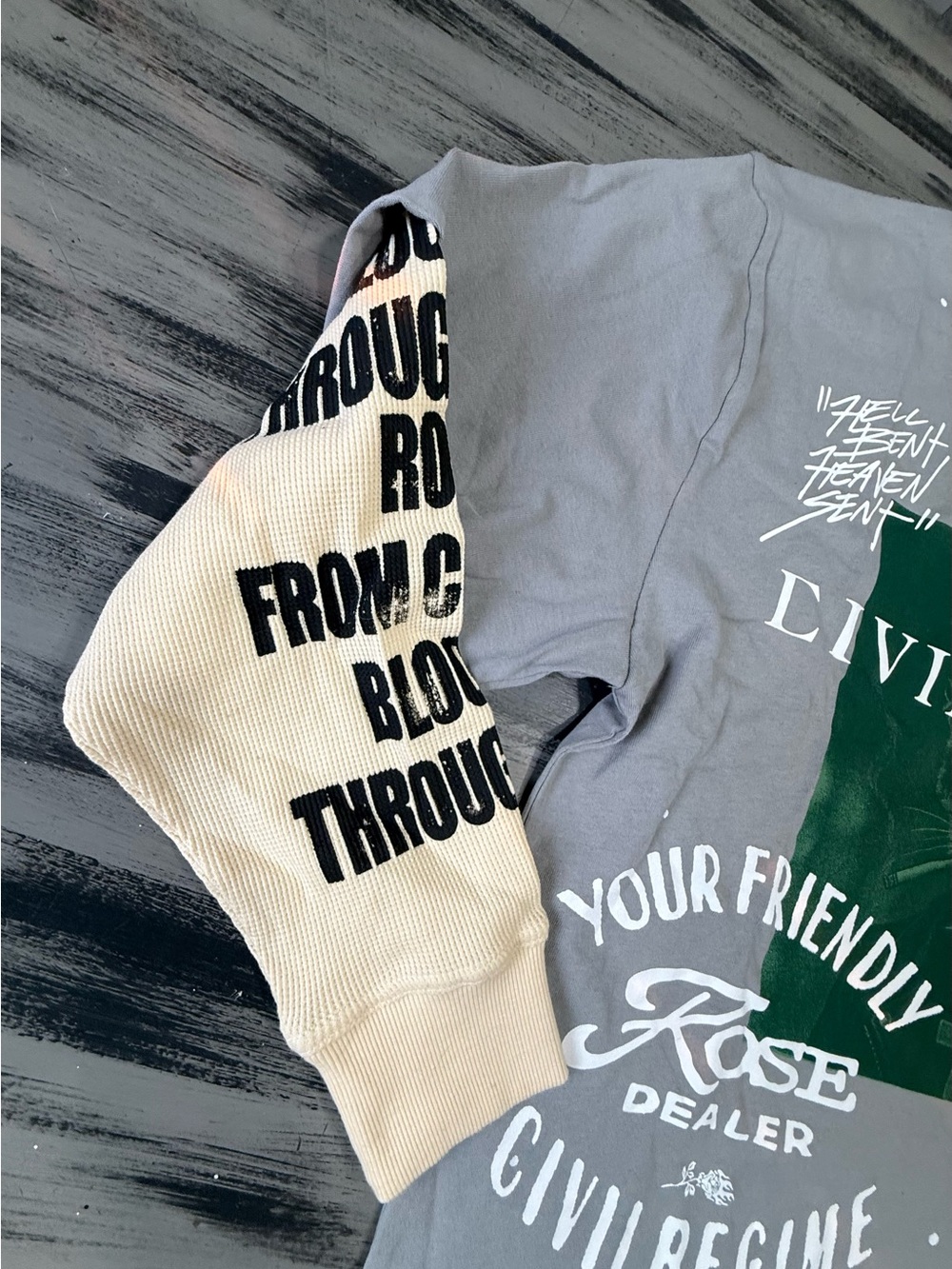 Civil Regime Graphic Twofer Long Sleeve Tee with Punk Rock Kitty 🐈⬛ - Picture 5 of 12